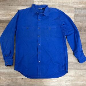 Patagonia Vintage M’s Canvas Denim Work Shirt Purple Long Sleeve Button Down s L